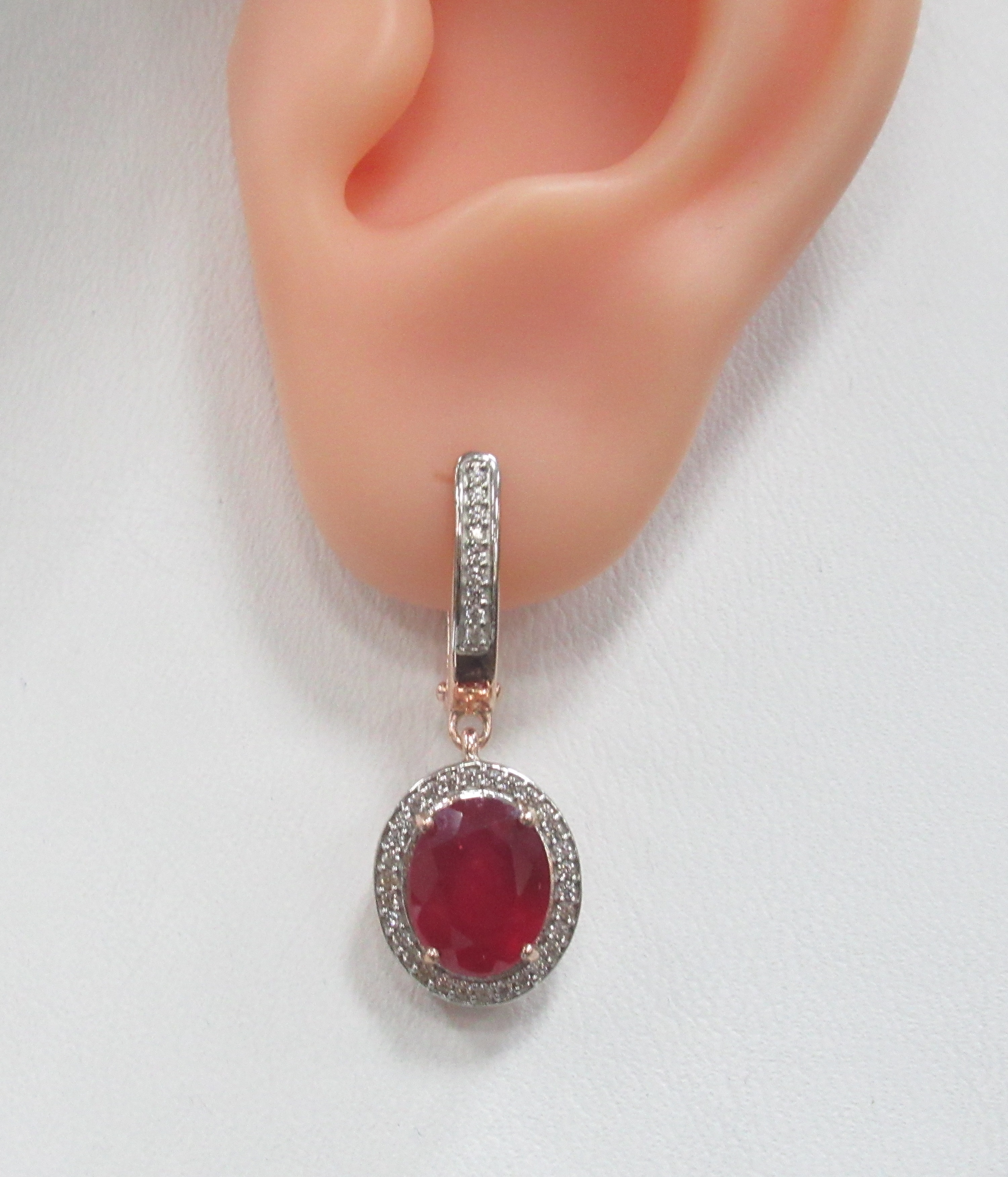 Серебряные серьги с рубинами